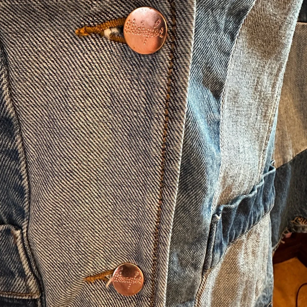 Wrangler x Lainey W Patchwork Denim Blazer Jacket • Rare Collab • Size Large - Picture 11 of 15